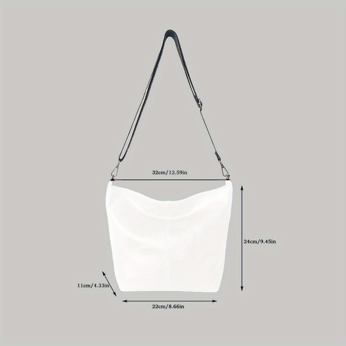 CityPure PU Messengerbag – Witte Stedelijke Schoudertas met Ritssluiting