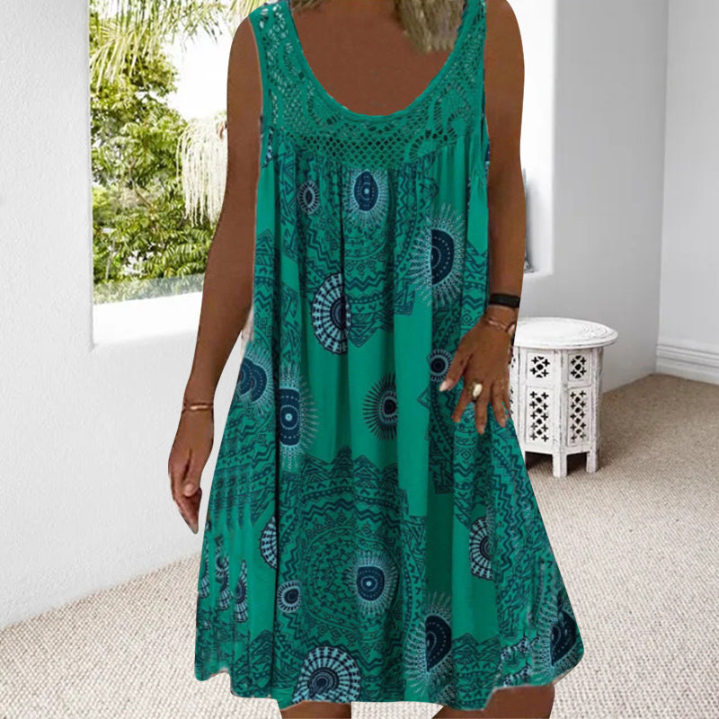 Zolanya mouwloze zomerjurk met kleurrijke print – Licht, elegant en veelzijdig