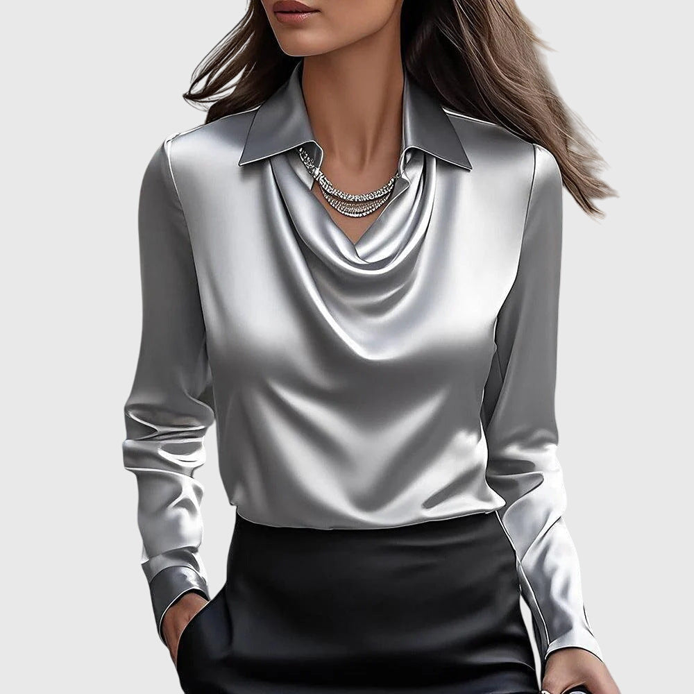 Sylvie Damesblouse – Elegante Glans en Comfortabele Pasvorm