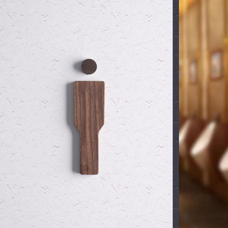 Set Houten Toiletborden van Zwart Walnoot – Heren & Dames – Zelfklevend
