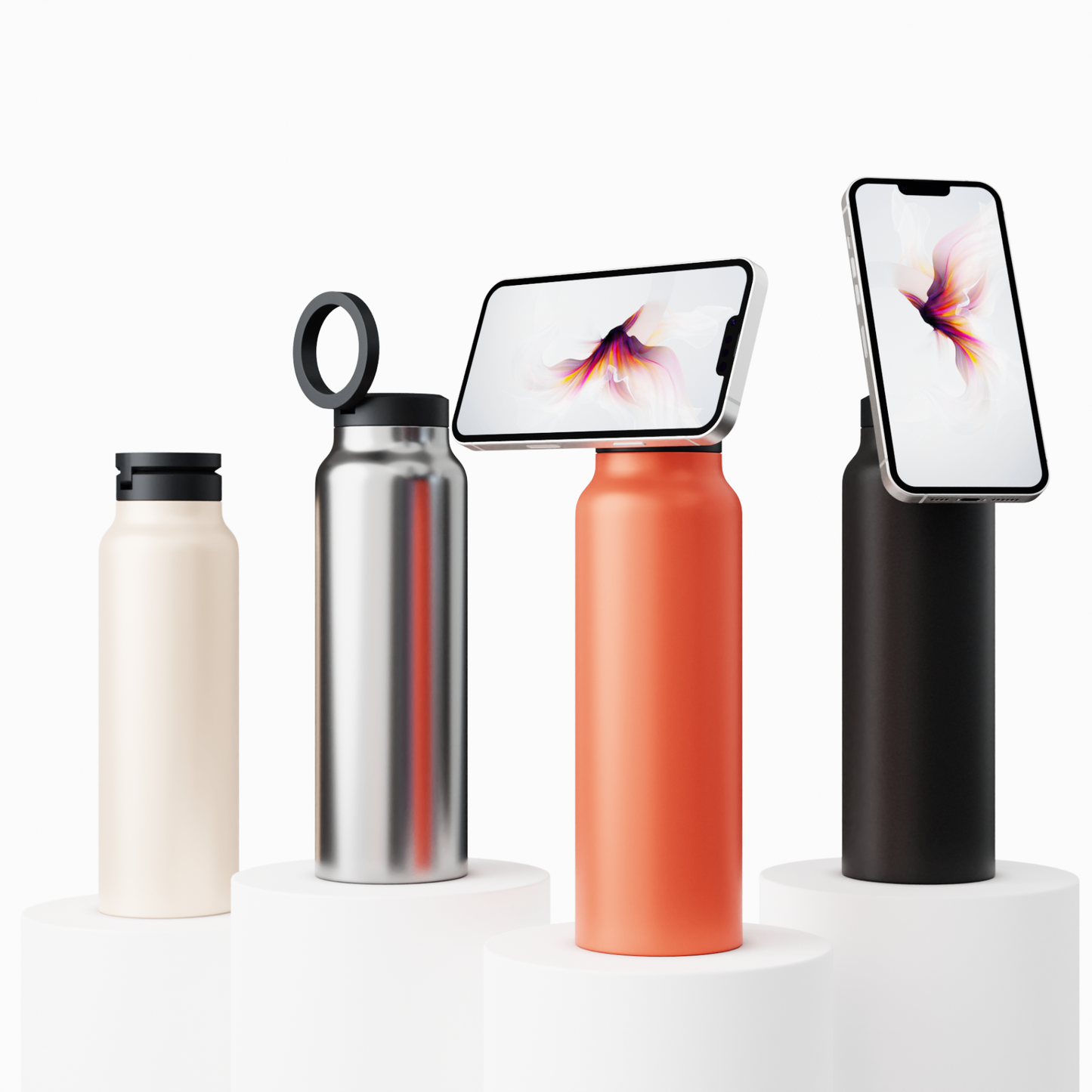 SnapHydro – Waterfles met Magnetische Telefoonhouder