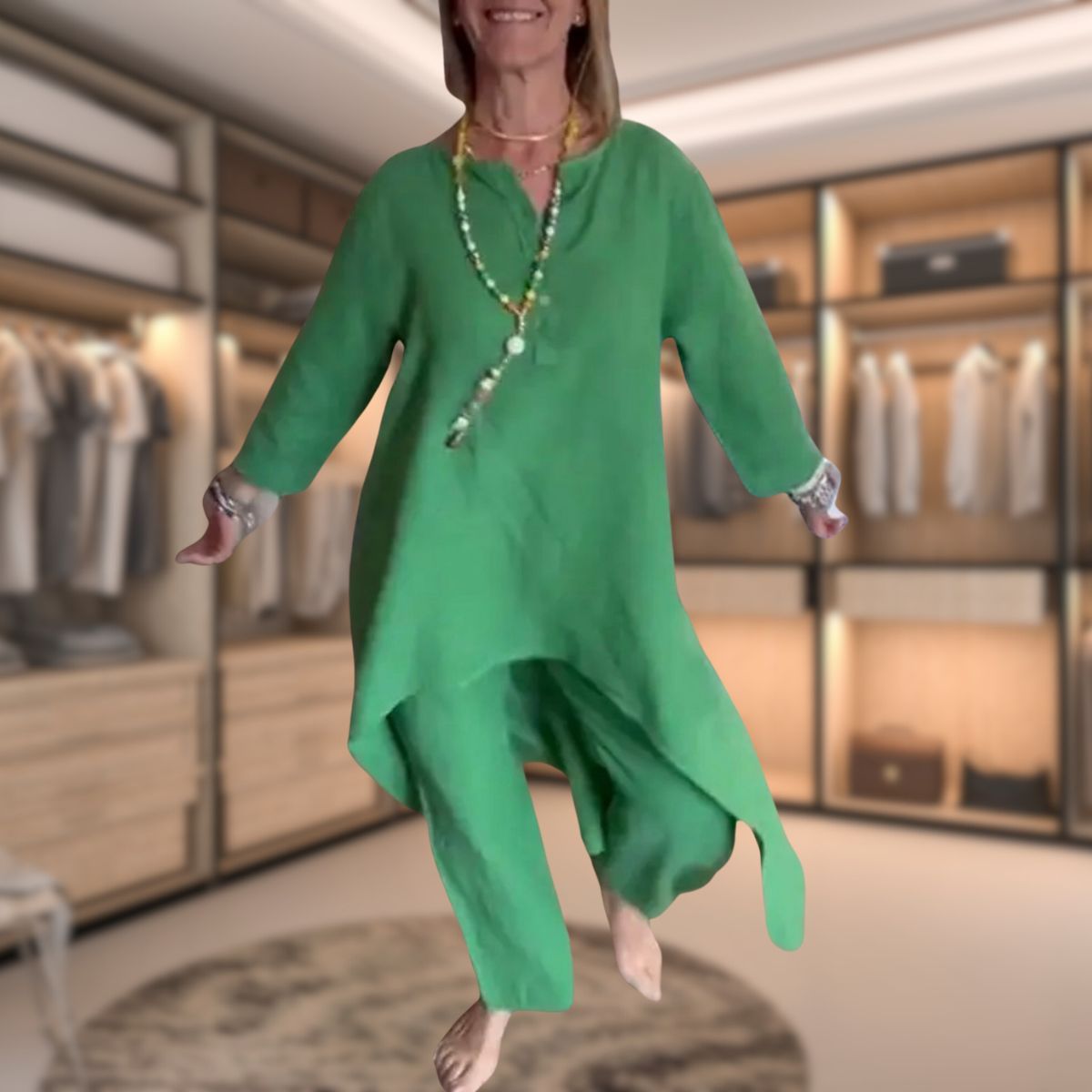 Elegante Dames Tweedelige Set – Comfortabele Luxe Outfit met Geruit Ontwerp