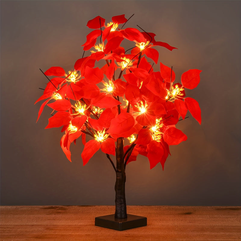 Sfeervolle Lichtboom met Rode Vogels – Flexibele LED Decoratieboom