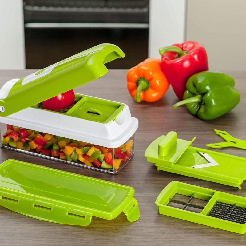 SlicePro 12-in-1 Groentesnijder – Multifunctioneel Snij- en Raspsysteem voor de Keuken