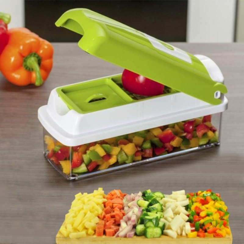 SlicePro 12-in-1 Groentesnijder – Multifunctioneel Snij- en Raspsysteem voor de Keuken