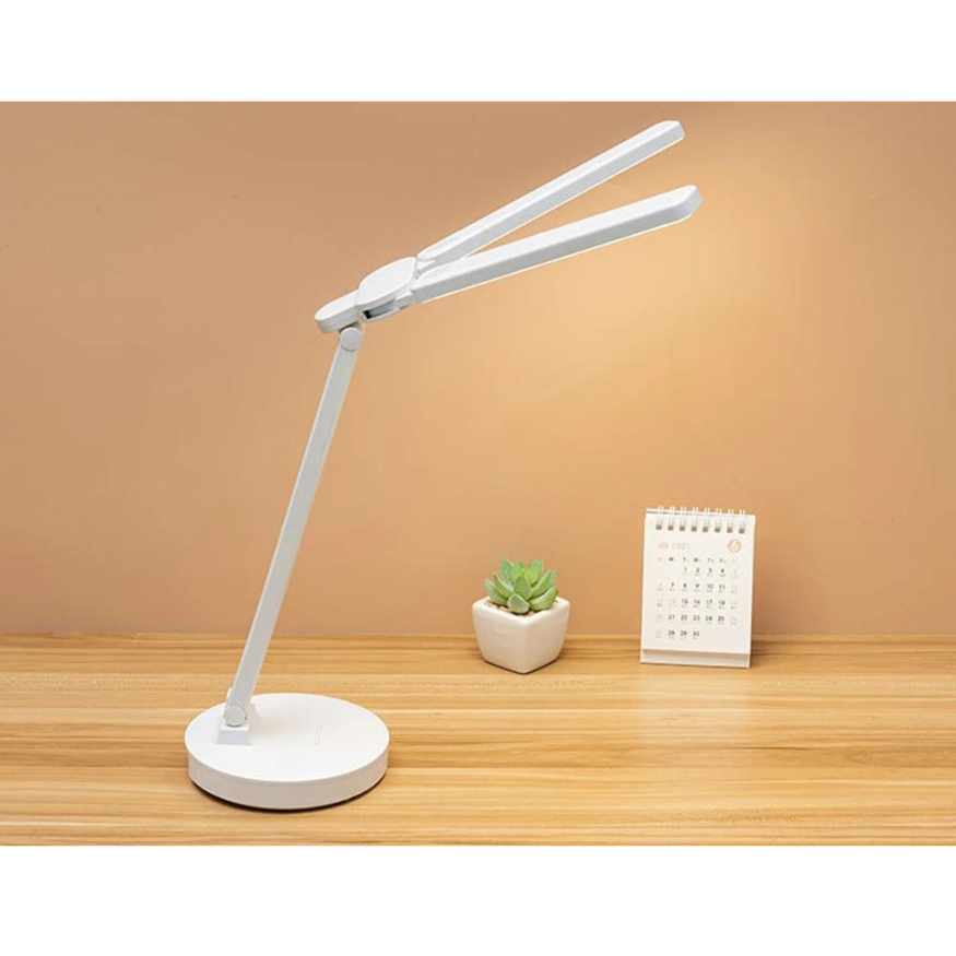 Verstelbare LED-bureaulamp met telefoonhouder - Oplaadbaar en dimbaar