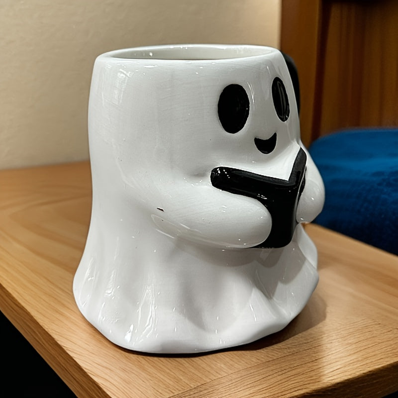 Halloween Spookjesmok – Keramische Mok met Lachend Spook Ontwerp