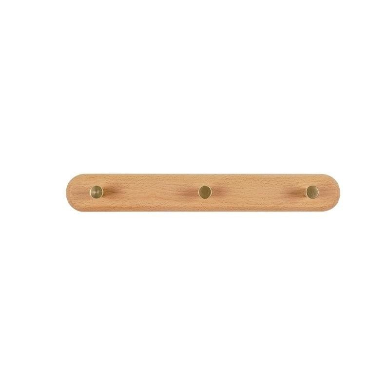 WandHout – Minimalistische houten wandkapstok met messing haken