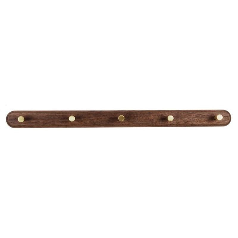 WandHout – Minimalistische houten wandkapstok met messing haken