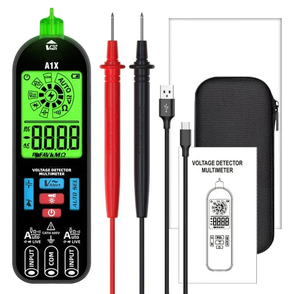 SmartVolt A1X Digitale Multimeter – Met Contactloze Spanningsdetectie & LCD-display
