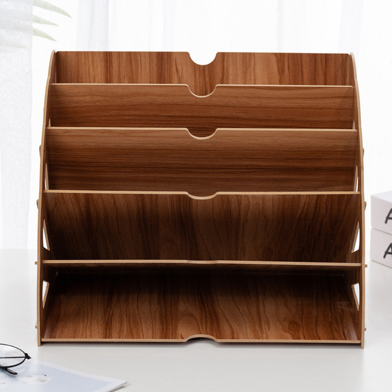 Houten Bureau Organizer met 5 Lagen – Waaierdesign MDF