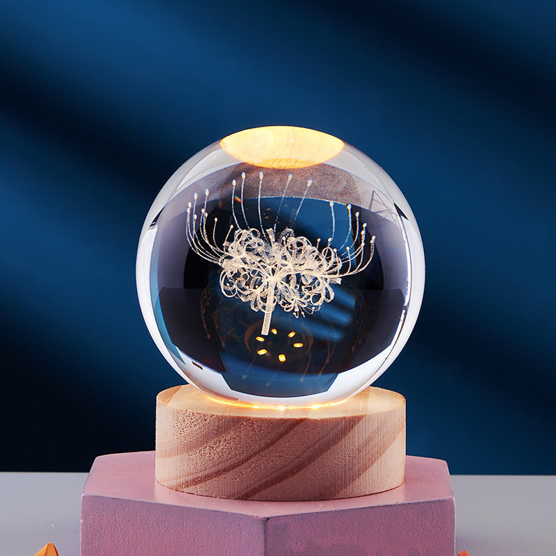 3D LED Nachtlamp met Kristallen Design