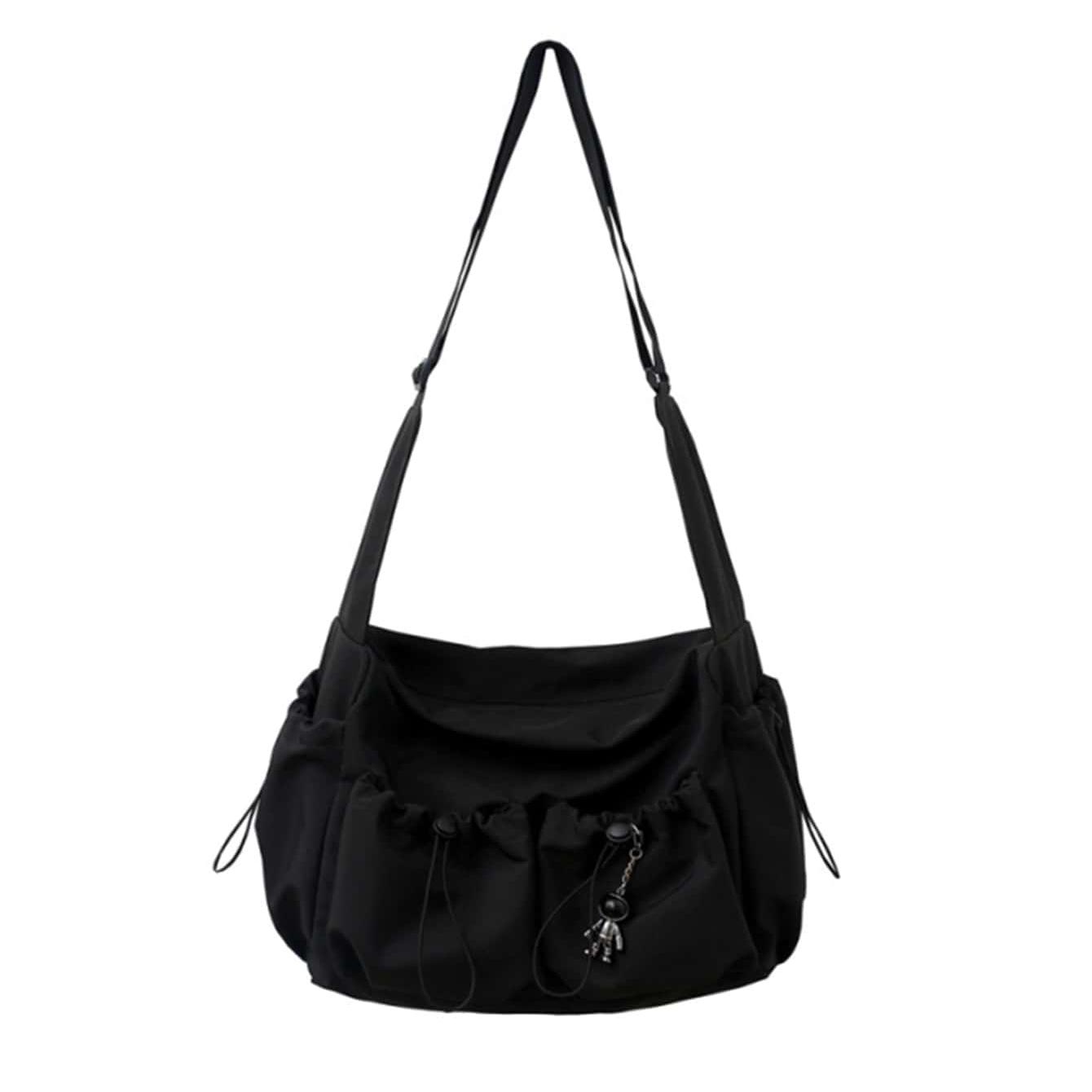 UrbanLiner Nylon Messengerbag – Zwarte Schoudertas met Ritssluiting voor Dagelijks Gebruik