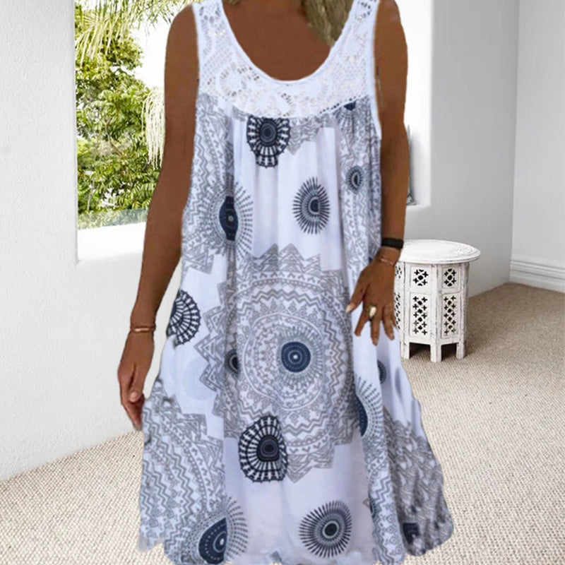 Zolanya mouwloze zomerjurk met kleurrijke print – Licht, elegant en veelzijdig