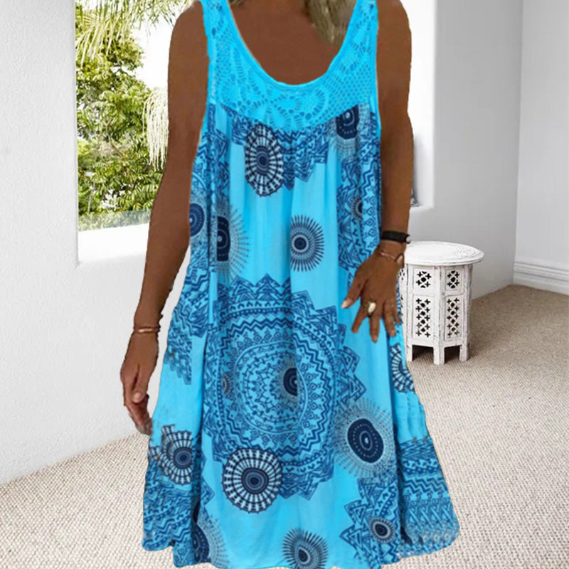 Zolanya mouwloze zomerjurk met kleurrijke print – Licht, elegant en veelzijdig