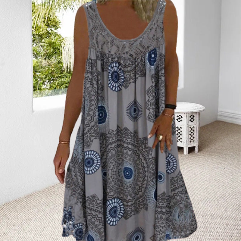 Zolanya mouwloze zomerjurk met kleurrijke print – Licht, elegant en veelzijdig