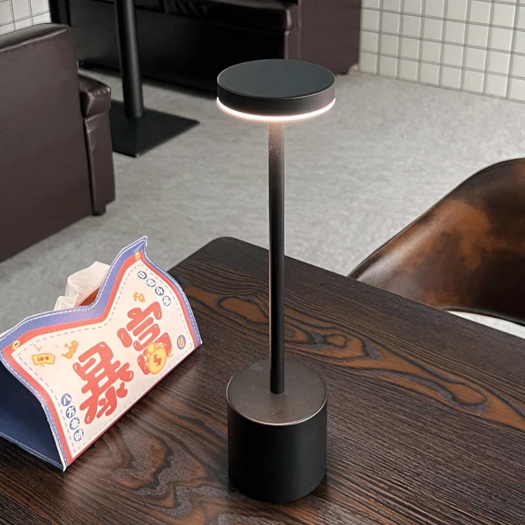 Retro Tafellamp LumaVrij – Oplaadbare Draadloze Sfeerverlichting voor Elk Interieur