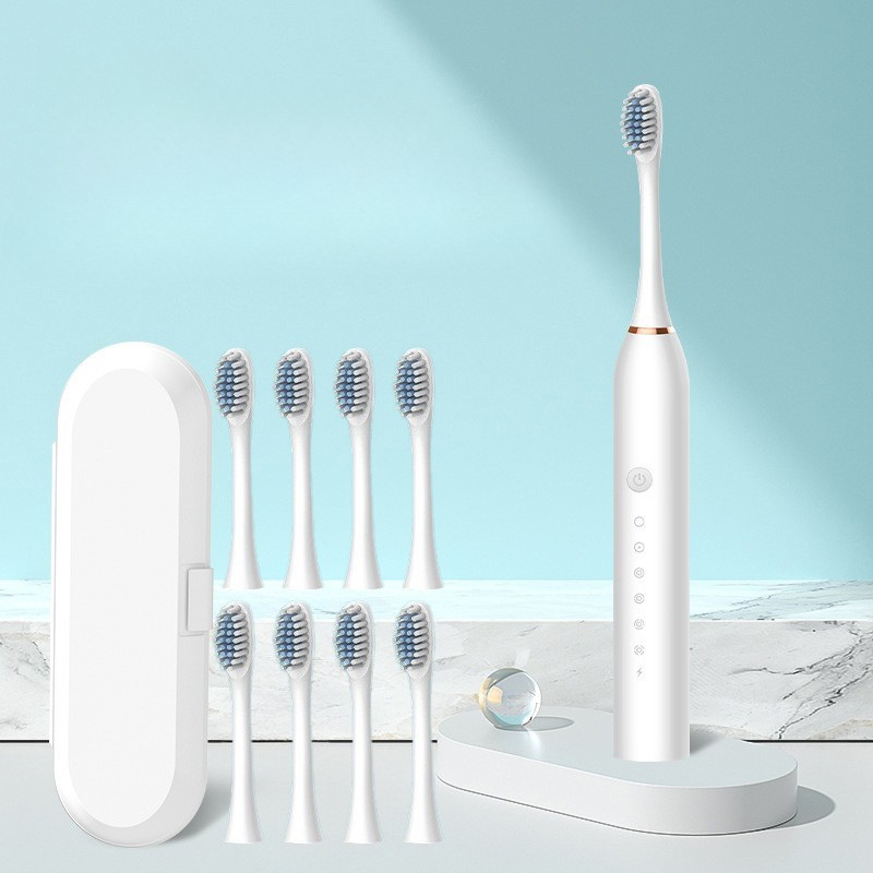 GlowSmile Sonic Tandenborstel – Oplaadbaar met 5 Modi en 8 Opzetborstels