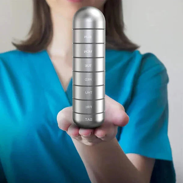 MediSafe Weekbox – Waterdichte Aluminium Pillendoos met 7 Compartimenten