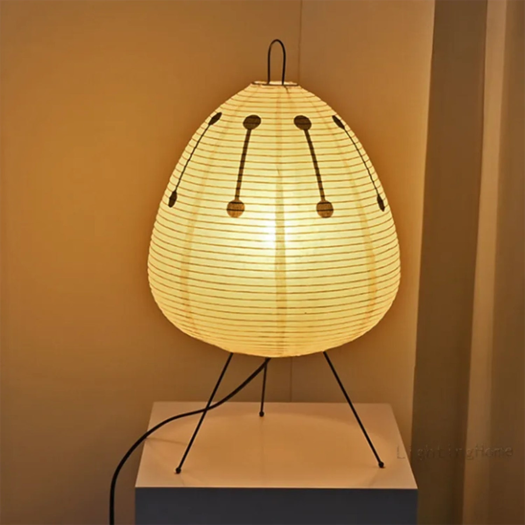 ZenLicht Japanse Vloerlamp – Minimalistische Staanlamp van Rijstpapier en Bamboe