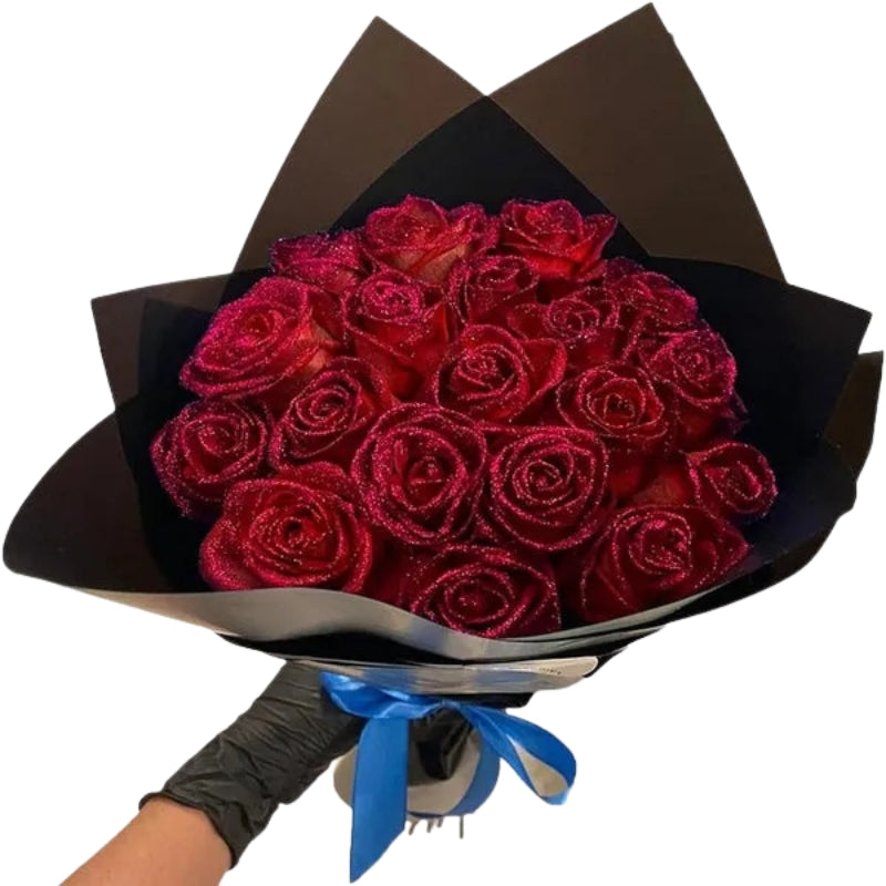 LumiPetal Glitterrozen – Decoratieve Bloemen voor Feest en Cadeau