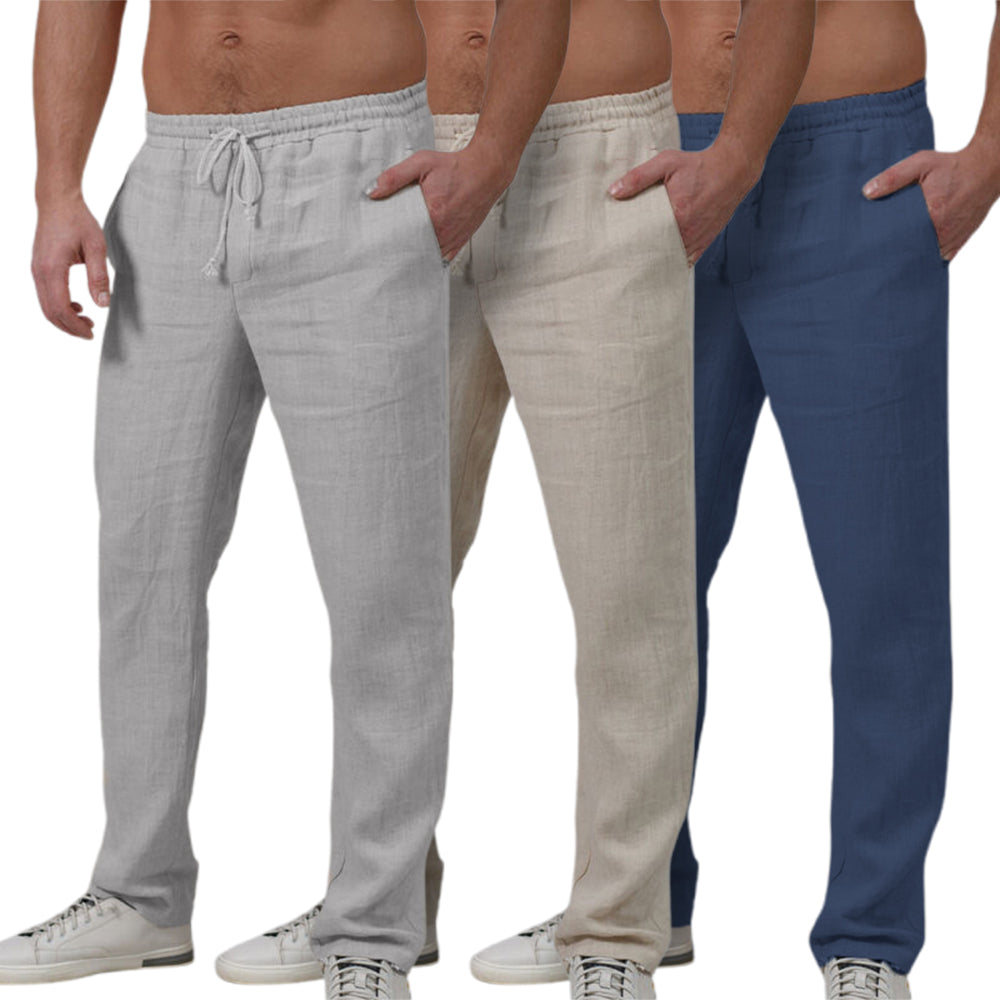 Heren Linnen-Katoen Broek – Ademend Comfort en Ontspannen Pasvorm Model Finn