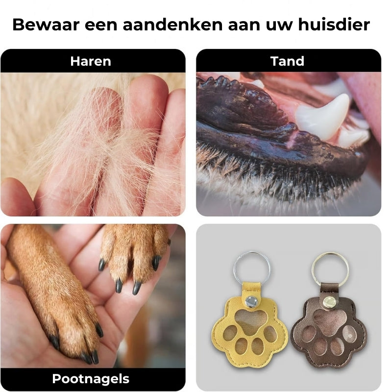 PawMemorie Sleutelhanger – Herdenkingshanger met Pootafdruk en Binnenvak