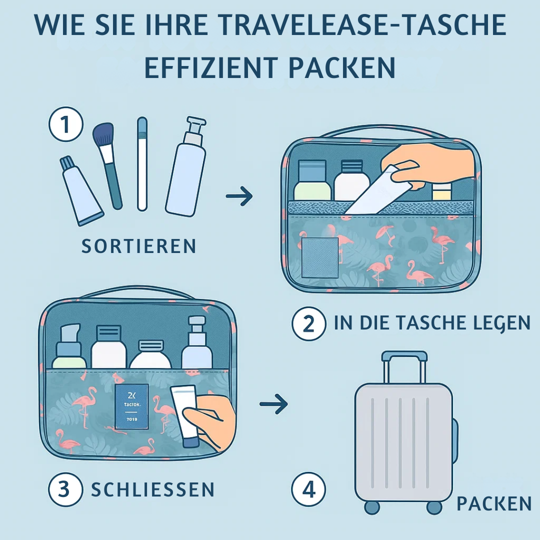 TravelEase – Waterafstotende Cosmetictas met Haak en Vakken | Reistoilettas
