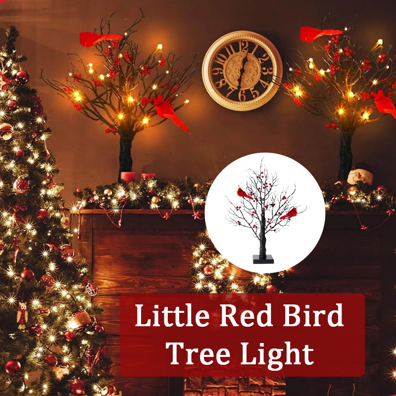 Sfeervolle Lichtboom met Rode Vogels – Flexibele LED Decoratieboom