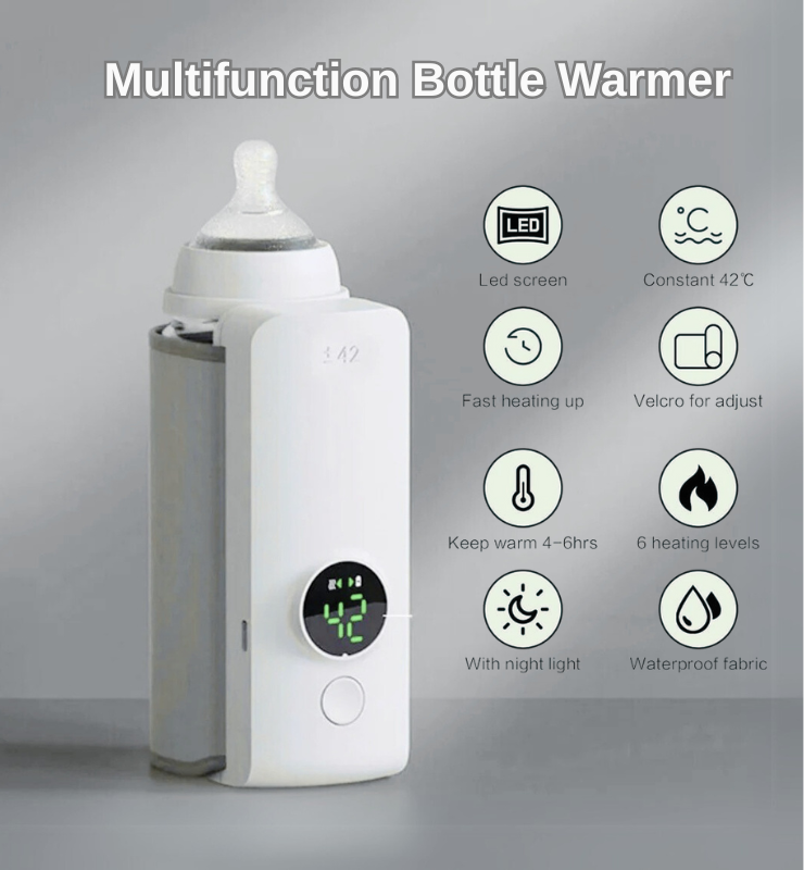 WarmBuddy Mini – Draagbare USB Flesverwarmer met LCD Temperatuurregeling
