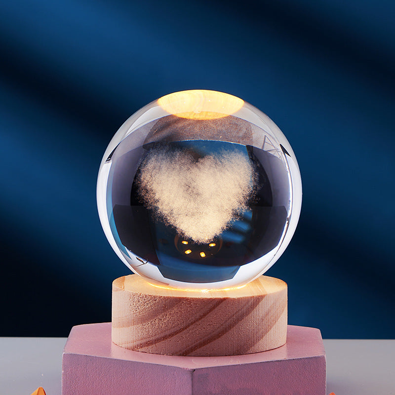 3D LED Nachtlamp met Kristallen Design