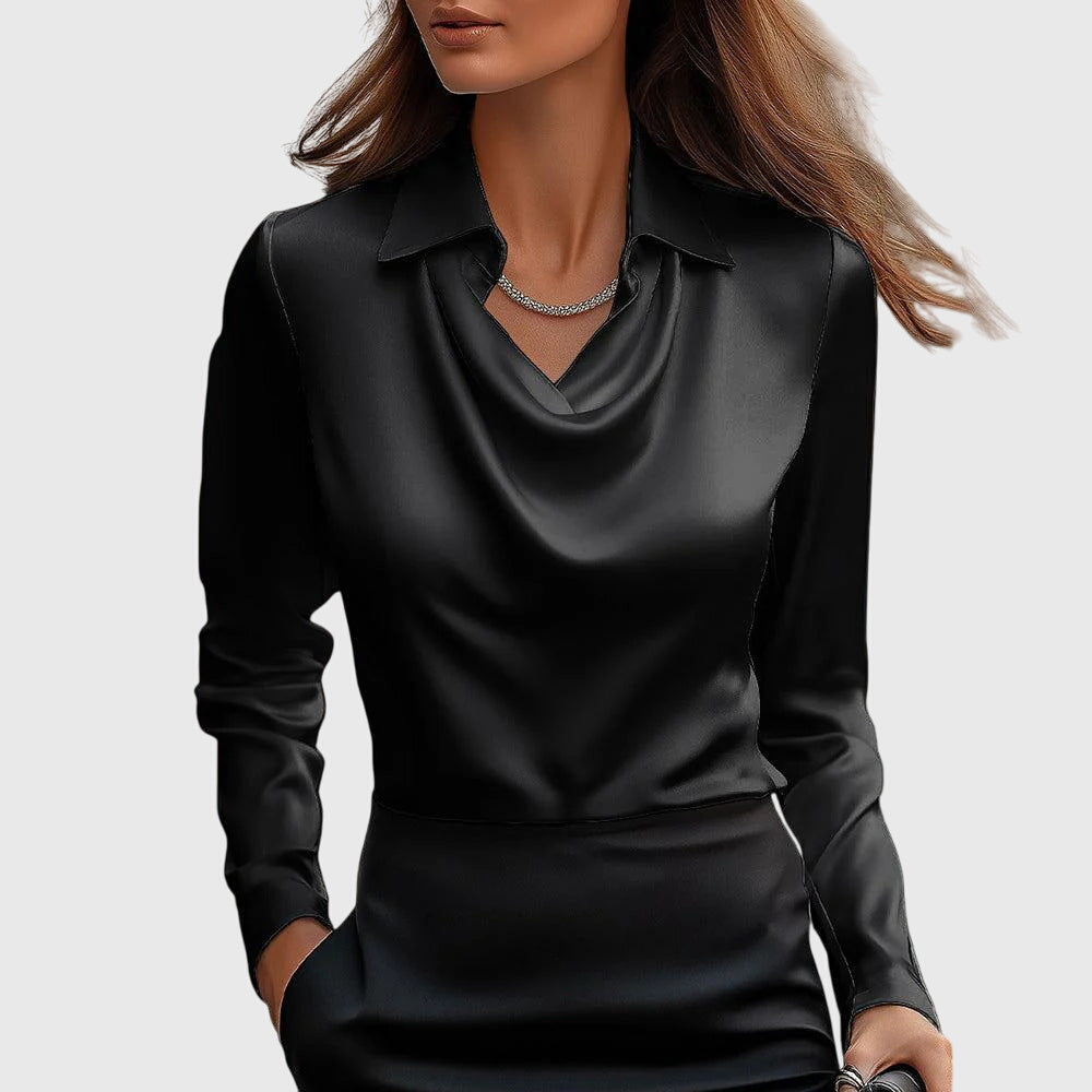 Sylvie Damesblouse – Elegante Glans en Comfortabele Pasvorm