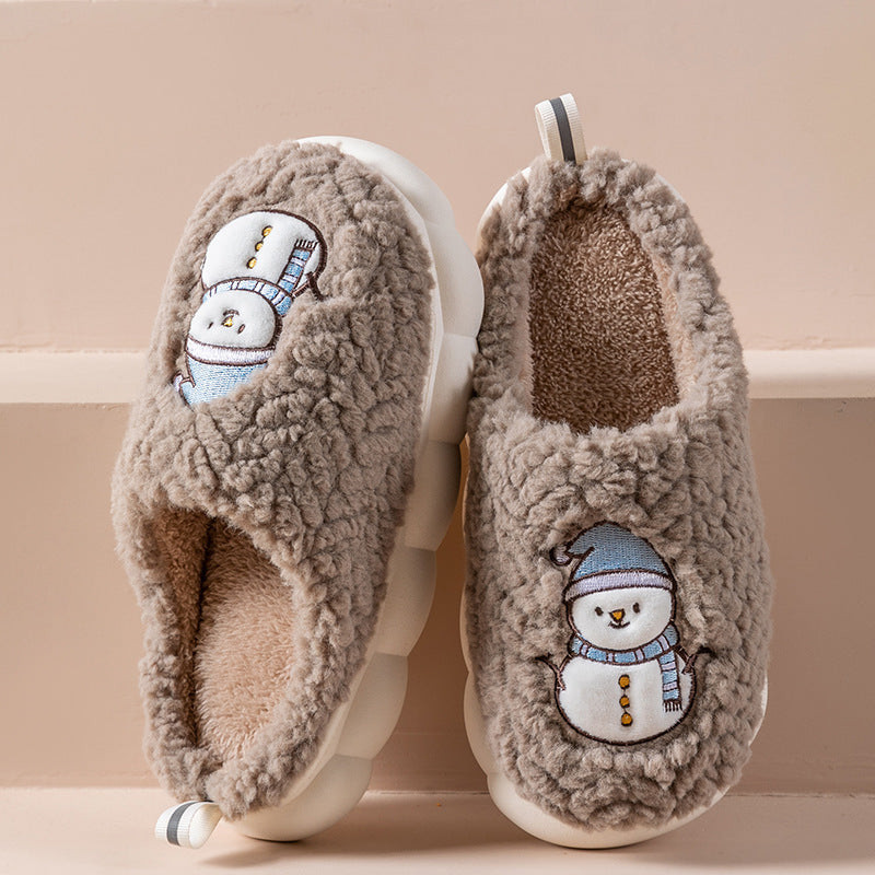 Warme Pluche Huissloffen met Antislip Zool