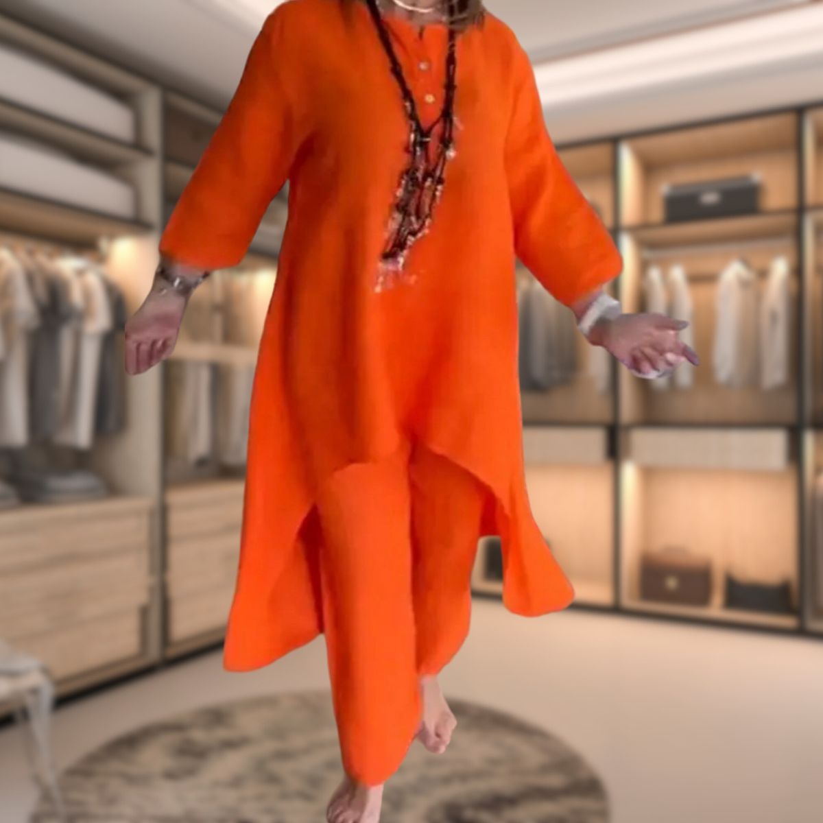 Elegante Dames Tweedelige Set – Comfortabele Luxe Outfit met Geruit Ontwerp