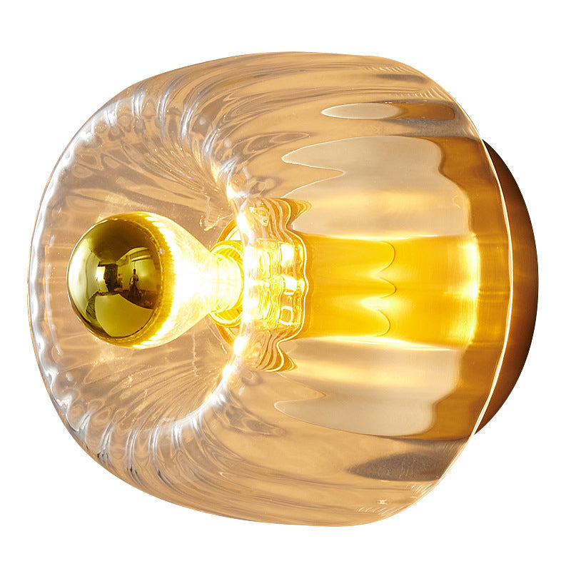 BrassRay Wand- en Plafondlamp – Luxe Zonvormige Lamp van Koper & Glas