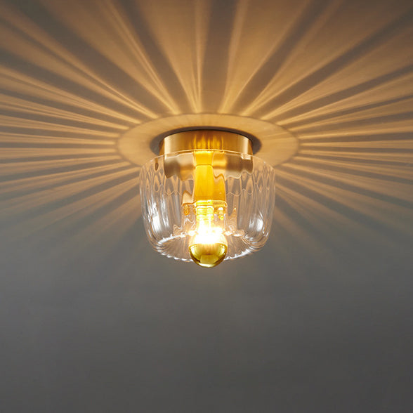 BrassRay Wand- en Plafondlamp – Luxe Zonvormige Lamp van Koper & Glas