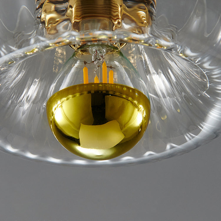 BrassRay Wand- en Plafondlamp – Luxe Zonvormige Lamp van Koper & Glas