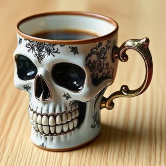 Gothic Schedel Decoratiemok Noctura – Kunstzinnige Handgeschilderde Schedeldecoratie