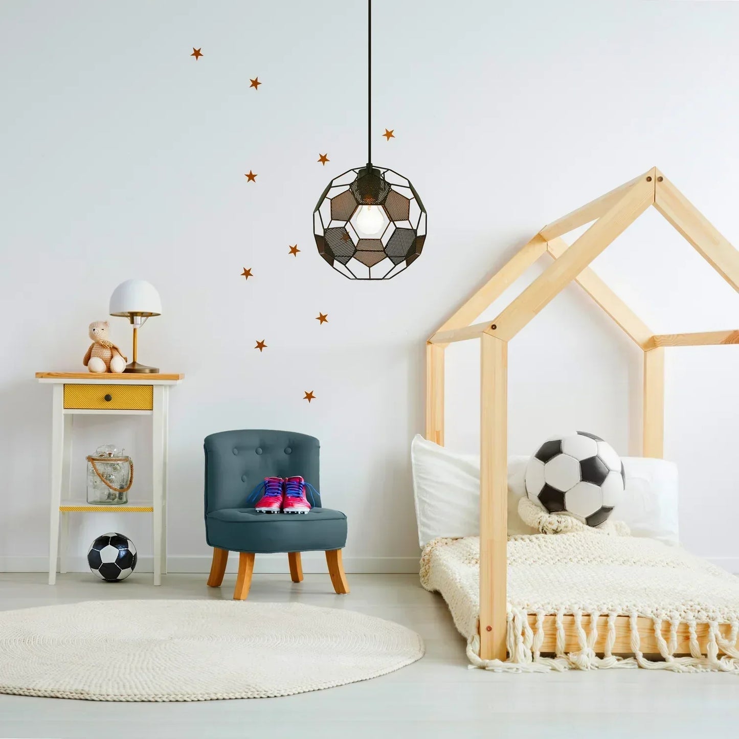 VoetbalGoal Hanglamp – Speelse Verlichting in Voetbaldesign voor Kinderen