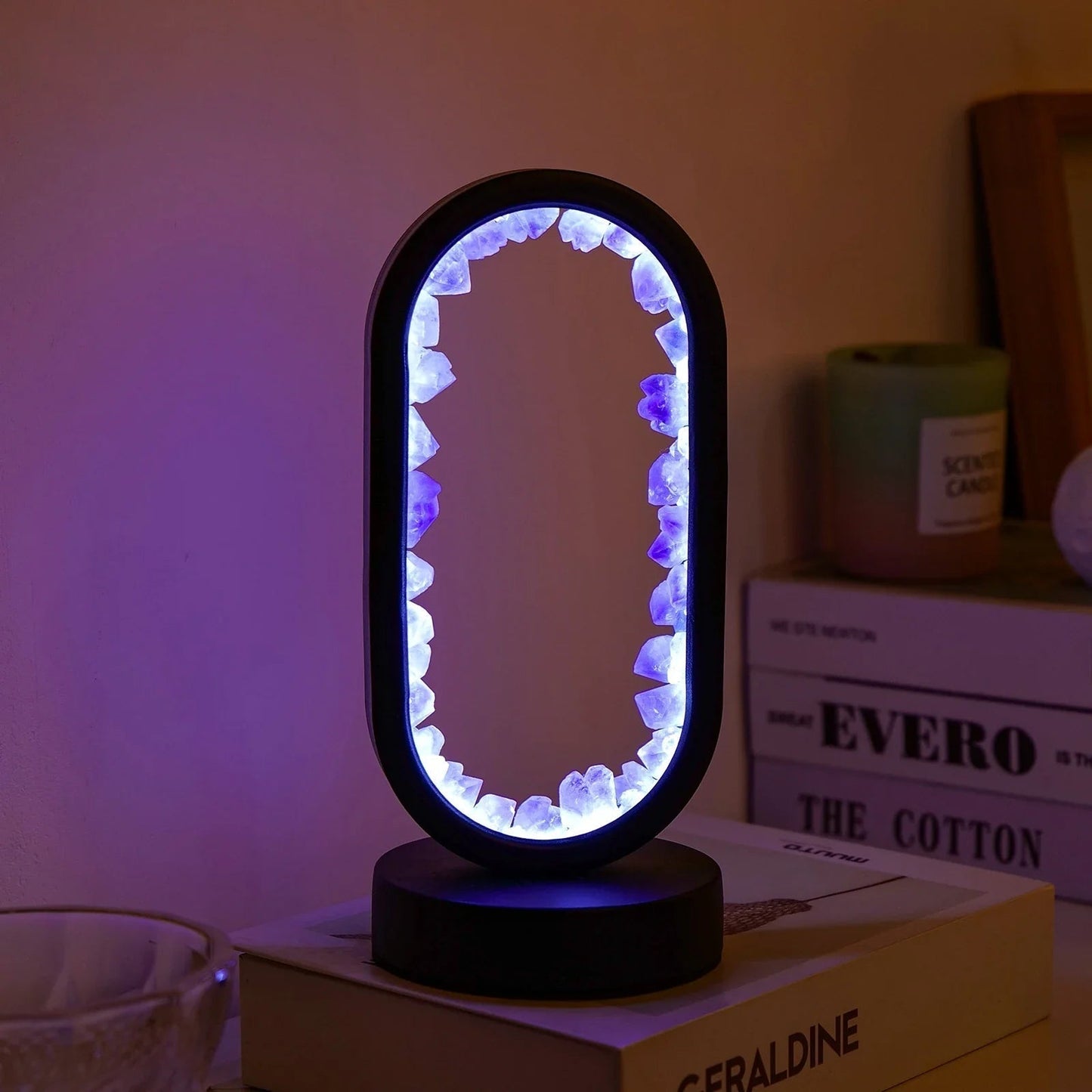 KristalGloed – Handgemaakte amethist sfeerlamp voor ontspanning en rust
