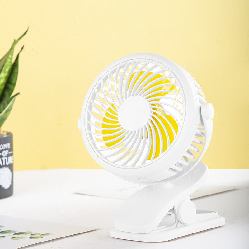 Draagbare Klemventilator met 360° Rotatie – USB & Oplaadbare Batterij