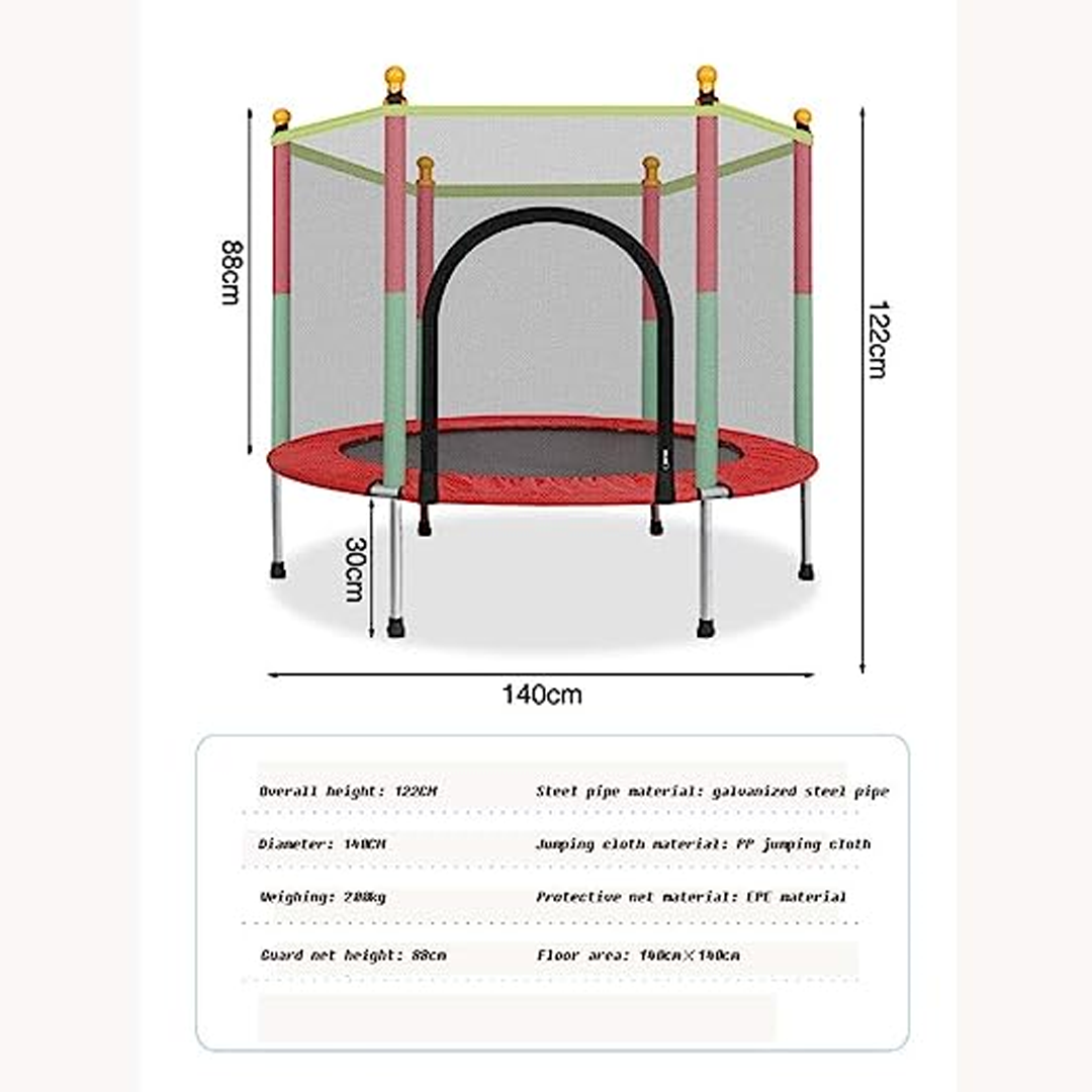 SpringVrolk Kindertrampoline – Met Veiligheidsnet & Beschermrand (Tot 100 kg)