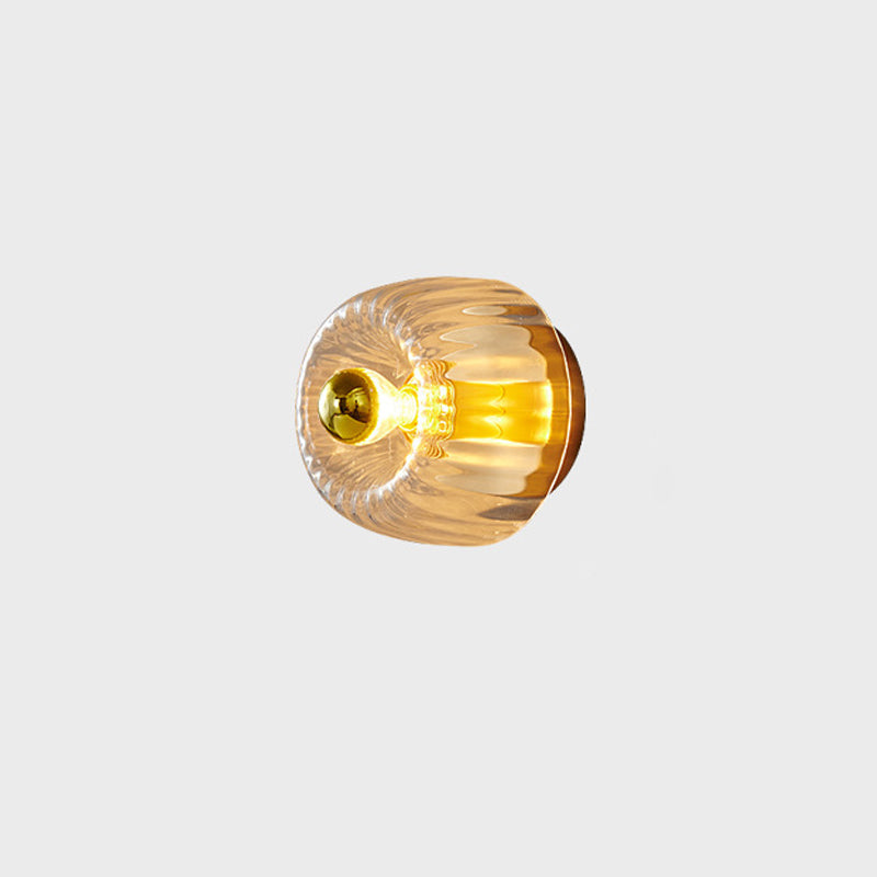 BrassRay Wand- en Plafondlamp – Luxe Zonvormige Lamp van Koper & Glas