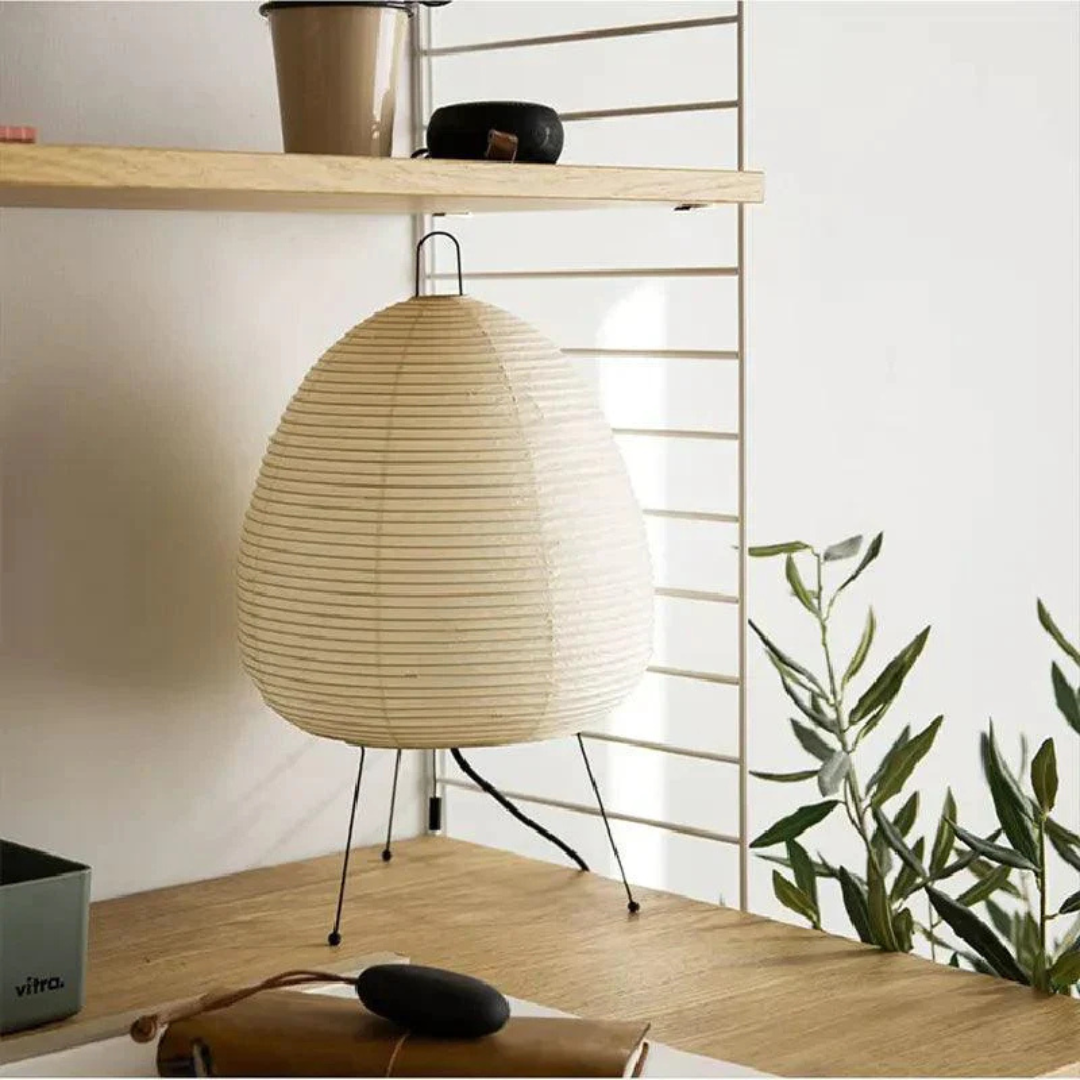 ZenLicht Japanse Vloerlamp – Minimalistische Staanlamp van Rijstpapier en Bamboe
