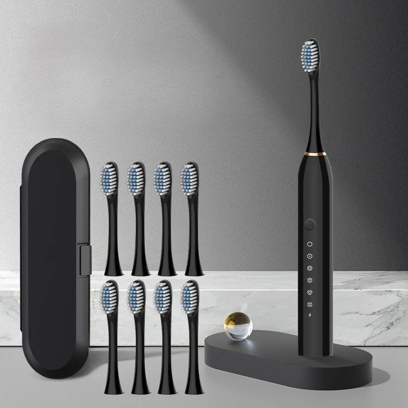 SonicPure Oplaadbare Tandenborstel – Fluisterstil, Krachtig & Inclusief 8 Opzetborstels