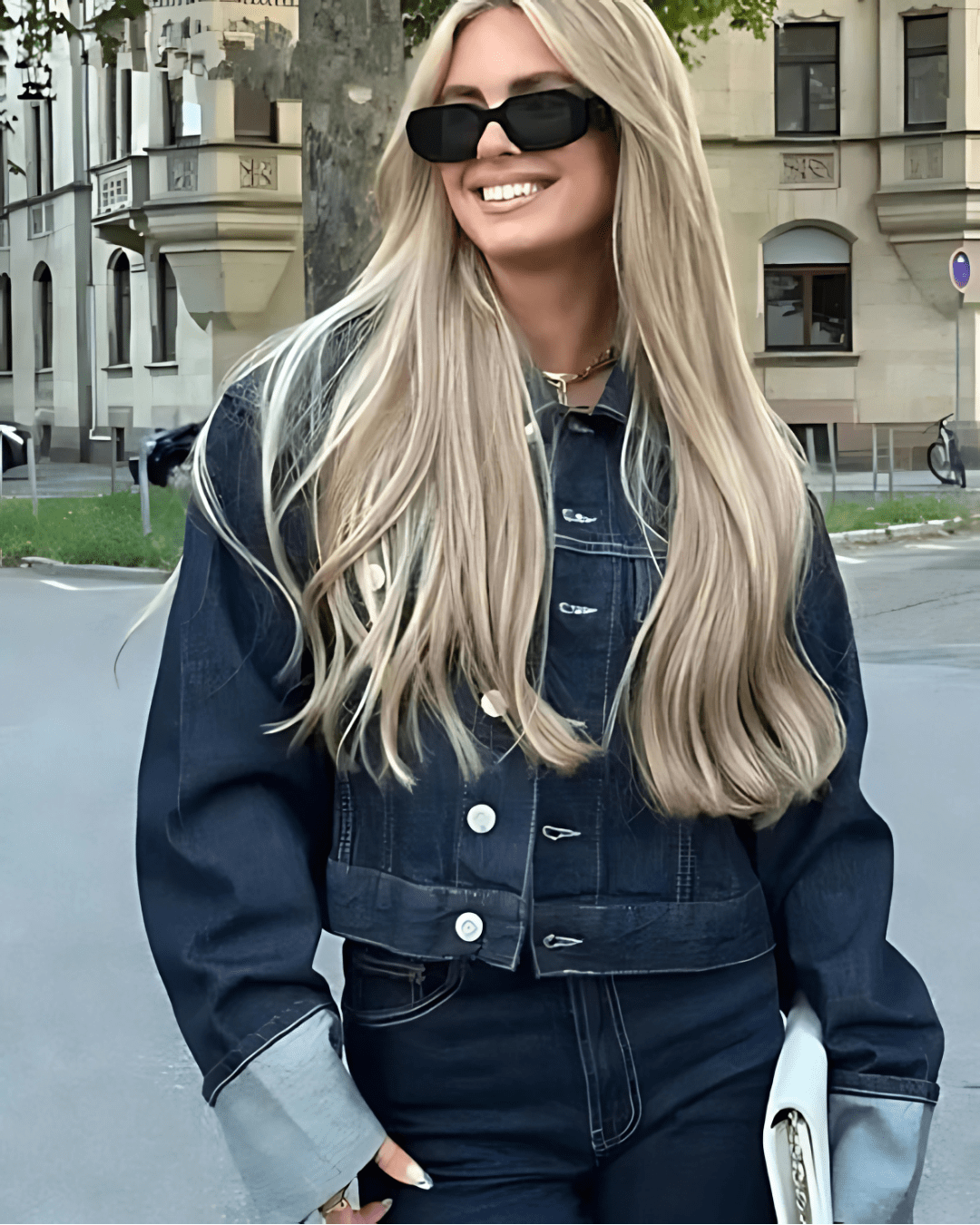 Denim Damespak PowerDenim – Tweedelige Set met Jasje en Broek