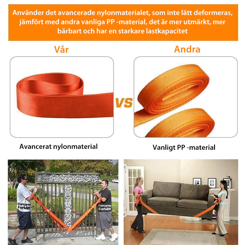 Norvo Verhuisbanden – Verstelbare Hefbanden voor Meubels en Zware Objecten (Max. 360 kg)