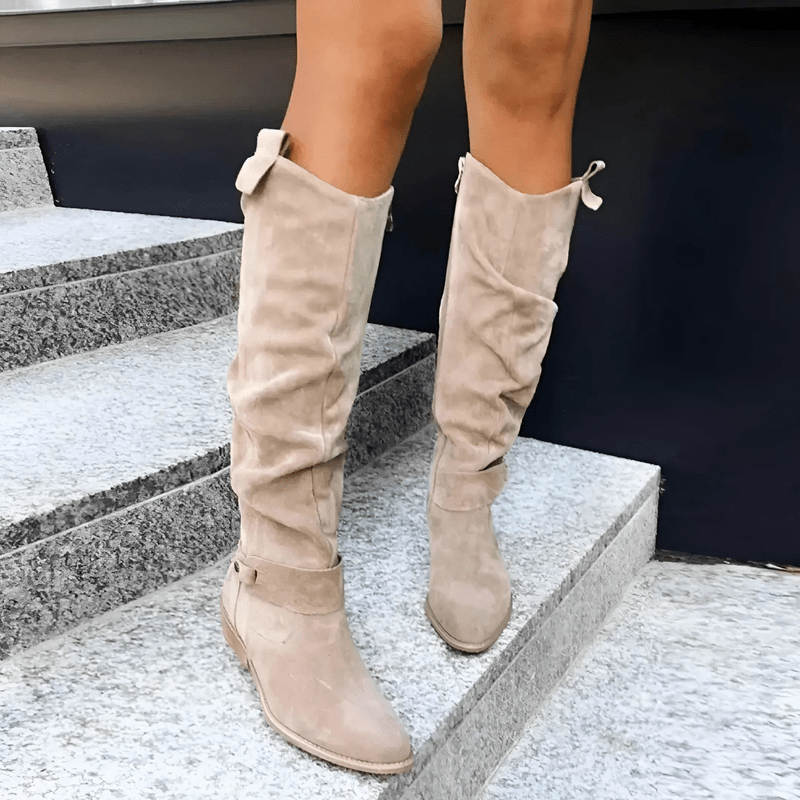 Kniehoge Suède Laarzen Aurora – Elegante en Comfortabele Dameslaarzen voor Herfst en Winter