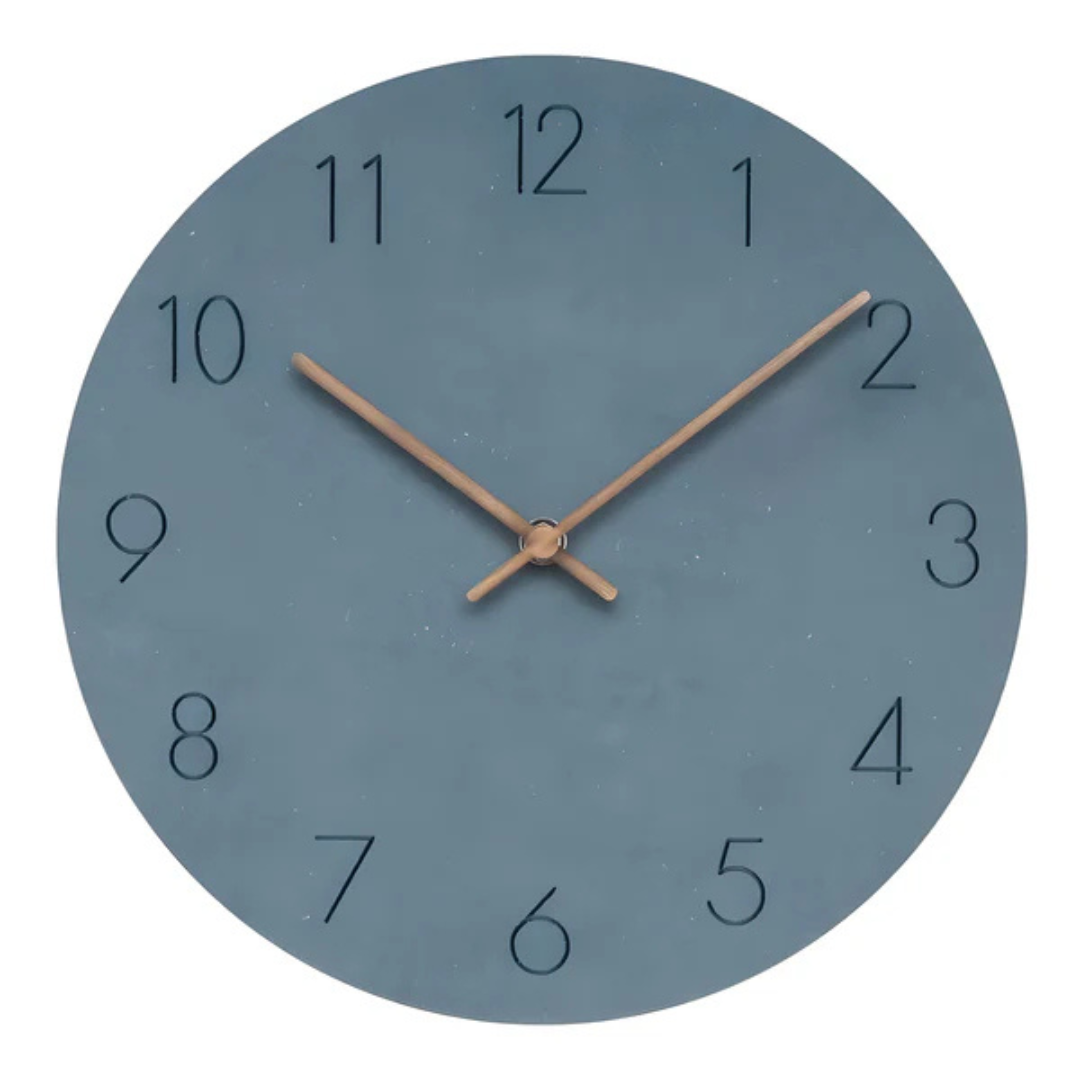 Grote Wandklok van Hout – Minimalistisch Design met Geruisloos Uurwerk