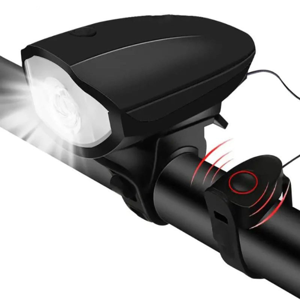 FietsLamp Hoorn Combo – 3-in-1 LED Koplamp met Geluid